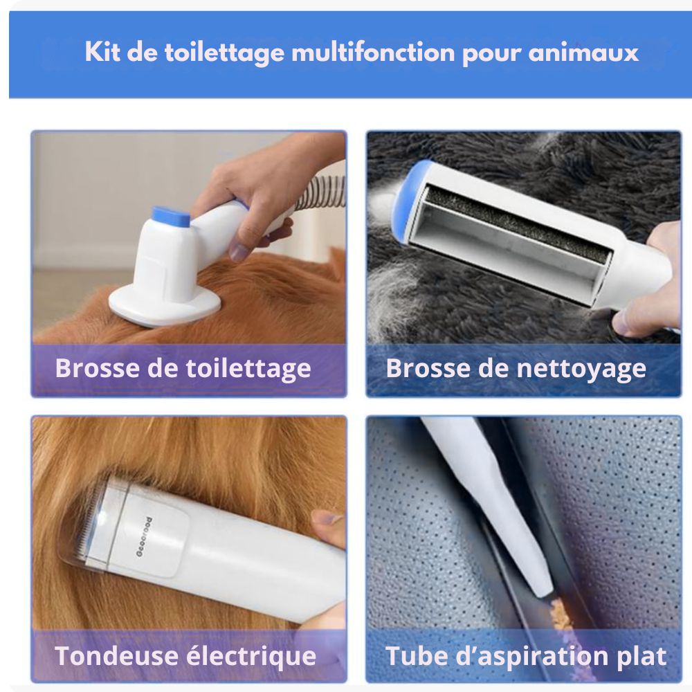 G90 - Kit Complet d’aspirateur pour toilettage de chien