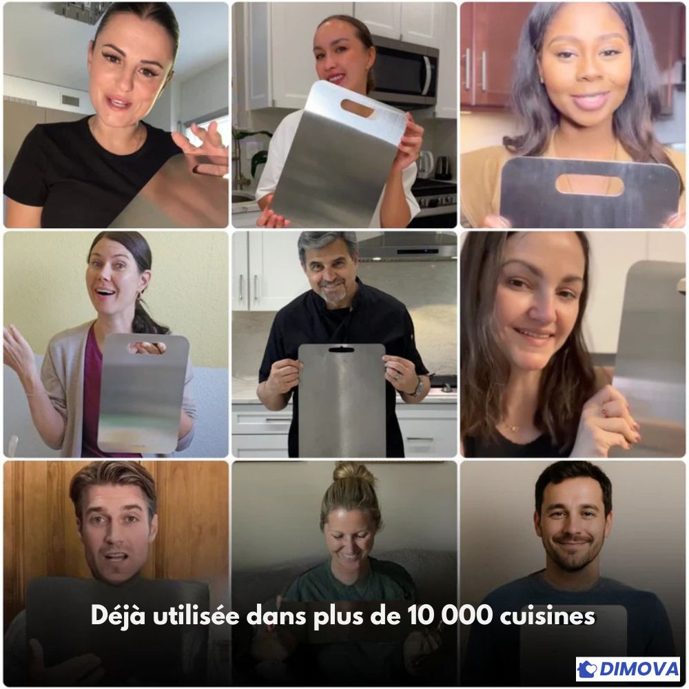 Planche de cuisine en acier inoxydable antibactérienne