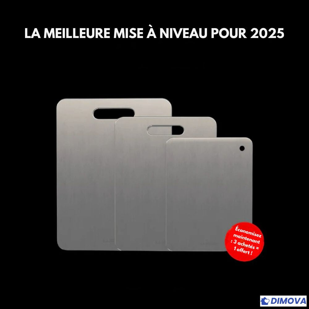 Planche de cuisine en acier inoxydable antibactérienne