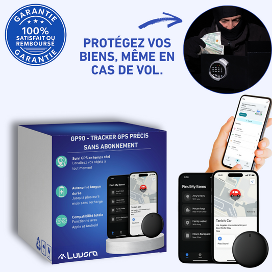 GP90 - Tracker GPS précis sans abonnement (Android/Apple)
