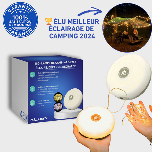 I80- Lampe de camping 3-en-1 : éclaire, dépanne, recharge